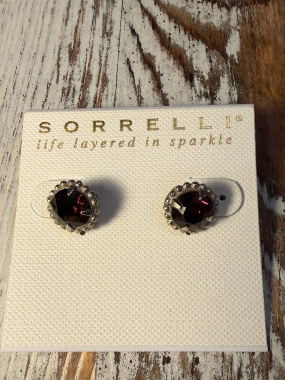Sorrelli Garnet Stud Earrings
